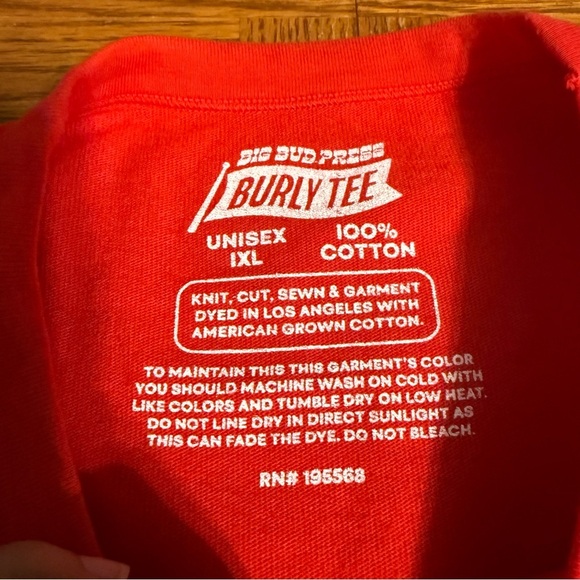 NEW Big Bud Press Burly Tee in Red Sz 1XL Relaxed Boxy Fit Unisex Heavy Cotton - Picture 5 of 12